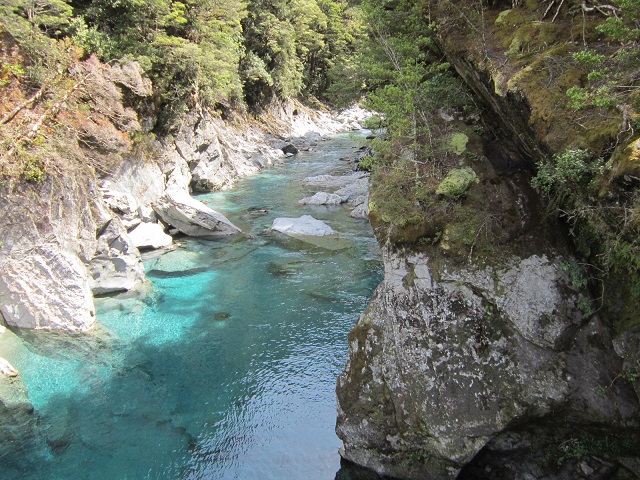 Nieuw Zeeland, weg naar Wanaka, Blue Pools